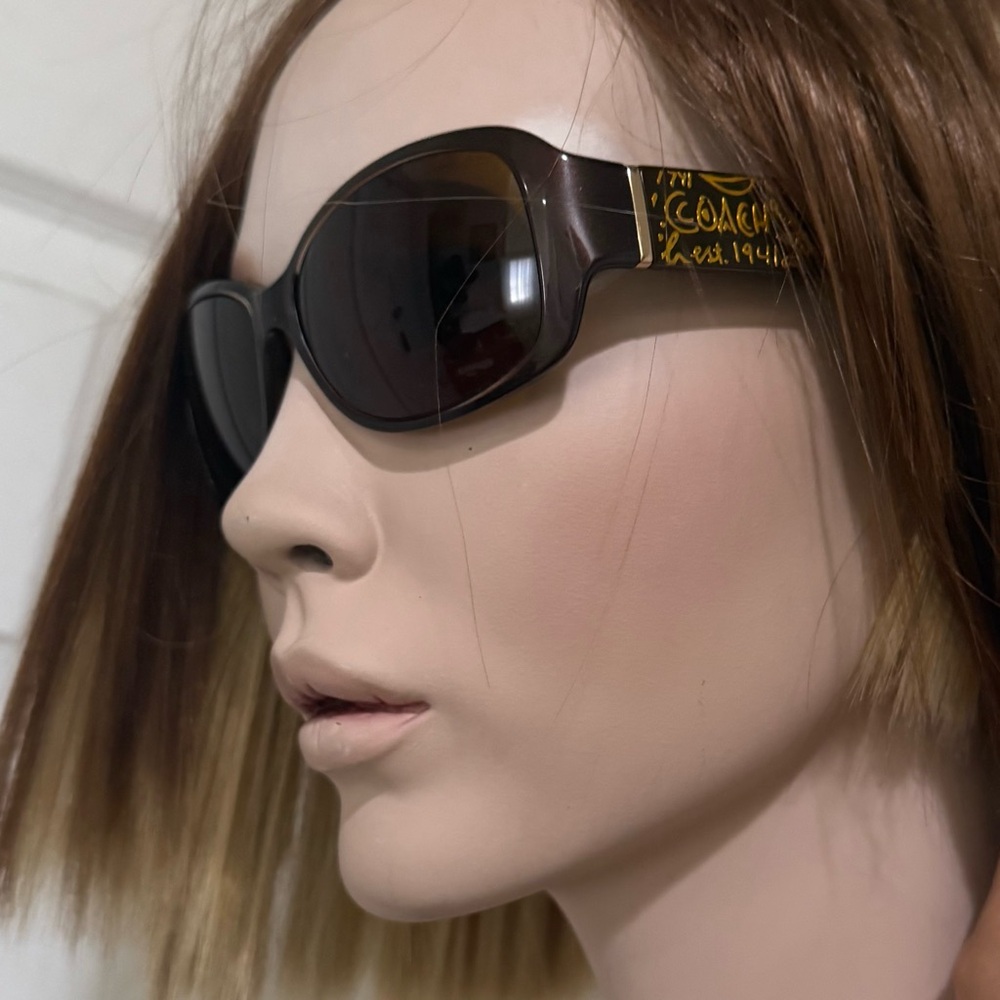 COACH S3005 Brown Gold Logo Arm -125/150? Nearsighted RX Prescription Sunglasses - Picture 4 of 16